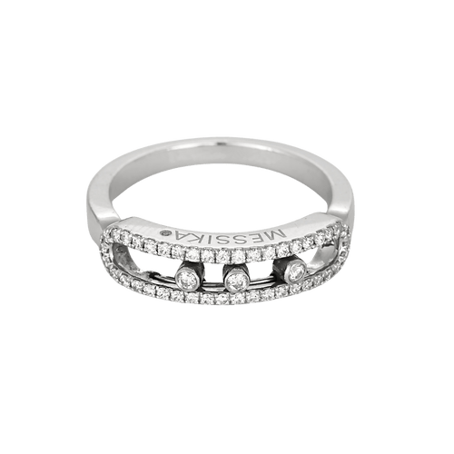 Bague 52 Messika - Pavée Baby Move - Bague en or blanc et diamants 58 Facettes DV32131-2