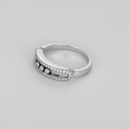 Bague 52 Messika - Pavée Baby Move - Bague en or blanc et diamants 58 Facettes DV32131-2