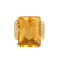 Bague 51.5 Élégante bague cocktail en or jaune, citrine, diamants 58 Facettes DV31371-1