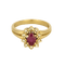 Bague 54 Bague marguerite en or jaune, rubis : 0,50 carat et diamants : 0,10 carat 58 Facettes DV32155-2