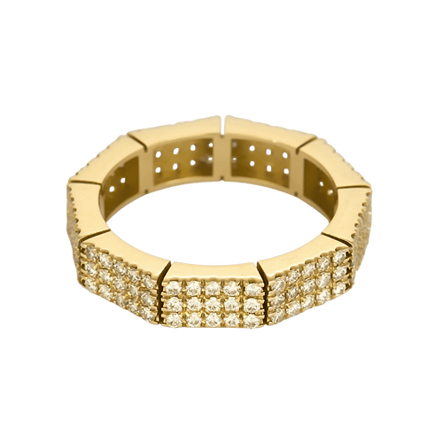 54 Mauboussin - Les jardins de Honfleur - Élégante bague jonc polygonale en or jaune et diamants 58 Facettes DV17242-5