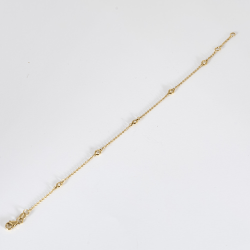 Bracelet chaîne en or jaune et diamants : 0,25 carat 58 Facettes DV31571-2