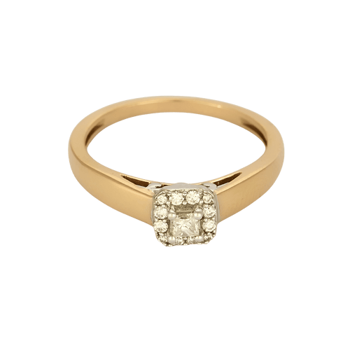 Bague 54 Élégante bague Solitaire en or jaune et or blanc, diamants : 0,28 carat 58 Facettes DV31953-2