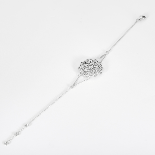 Bracelet Poiray - Rosace - Bracelet en or blanc et diamants 58 Facettes DV31817-2