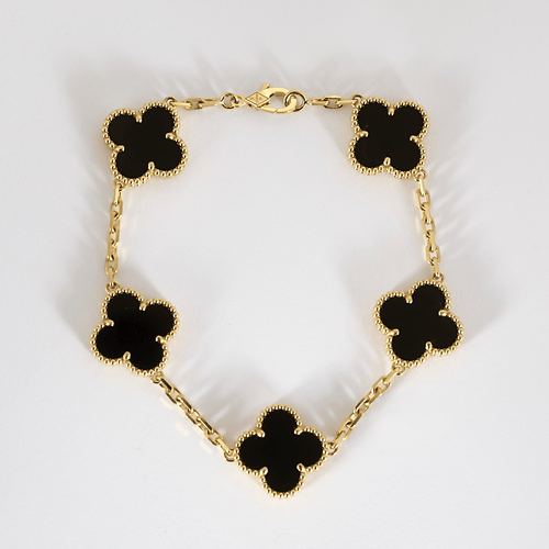 Bracelet VAN CLEEF & ARPELS - Vintage Alhambra - Bracelet en or jaune et onyx 58 Facettes DV31385-6