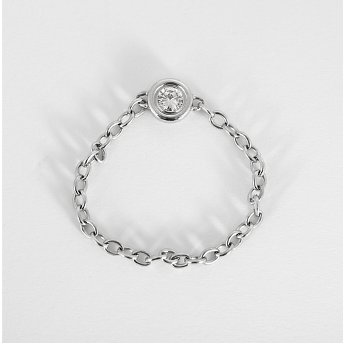 Bague 65 Bague en Or blanc 18k Diamant 58 Facettes DV28510-3