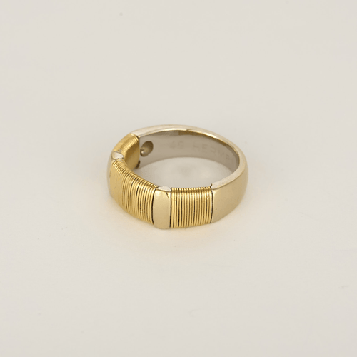 Bague 46.5 Bague Hermès Vintage en or blanc et or jaune 58 Facettes DV32016-2