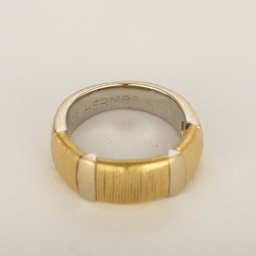 Bague 46.5 Bague Hermès Vintage en or blanc et or jaune 58 Facettes DV32016-2