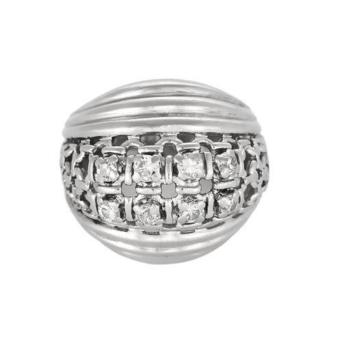 Bague en or gris et diamants 58 Facettes DV0156-6-43-2