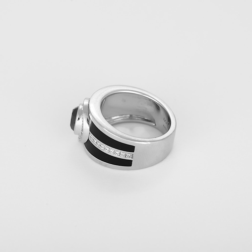 Bague 46.5 Mauboussin - L'Oeuvre Noire - Bague en or blanc, diamant noir et diamants 58 Facettes DV32301-1