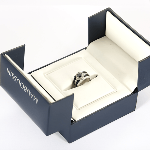 Bague 46.5 Mauboussin - L'Oeuvre Noire - Bague en or blanc, diamant noir et diamants 58 Facettes DV32301-1