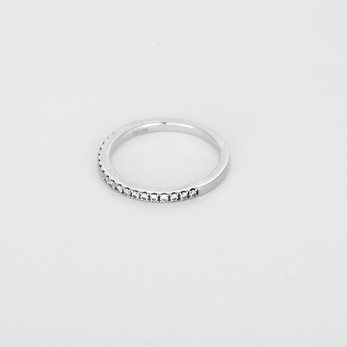 Bague 54 Élégante demie alliance en or blanc et diamants 58 Facettes DV26551-2-54-3