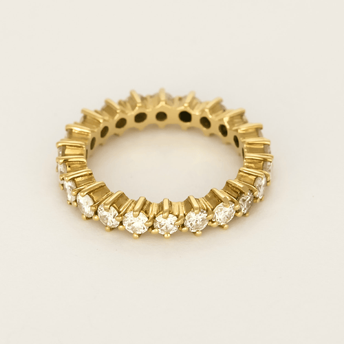 Bague 49 Alliance américaine en or jaune et diamants 58 Facettes DV26158-12