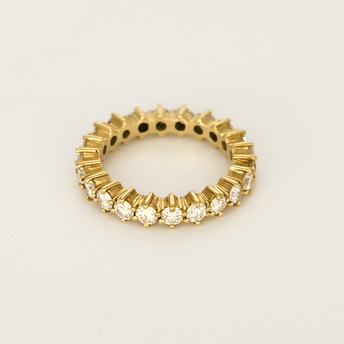 Bague 49 Alliance américaine en or jaune et diamants 58 Facettes DV26158-12