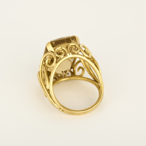 Bague 57 Élégante bague cocktail en or jaune et citrine : 18 carats 58 Facettes DV31930-2