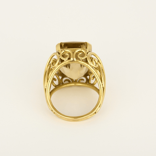 Bague 57 Élégante bague cocktail en or jaune et citrine : 18 carats 58 Facettes DV31930-2