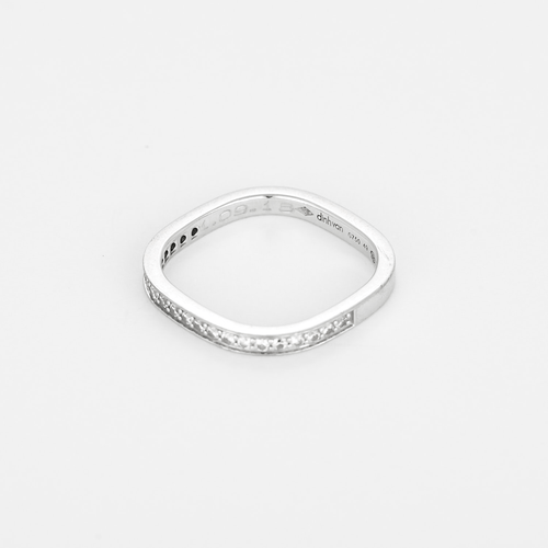 Bague 47 Dinh Van – Alliance carrée or gris et diamants 58 Facettes DV32235-2