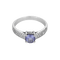 Bague 56.5 Élégante bague Solitaire en or blanc, tanzanite et diamants 58 Facettes DV1834-12