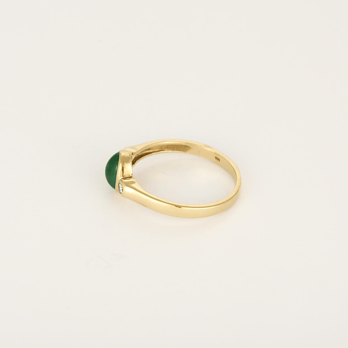 Bague 56 Élégante bague en or jaune, émeraude et diamants : 0,35 carat 58 Facettes DV1834-13