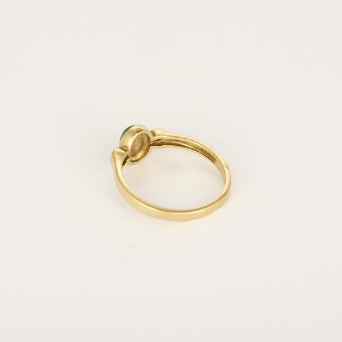 Bague 56 Élégante bague en or jaune, émeraude et diamants : 0,35 carat 58 Facettes DV1834-13