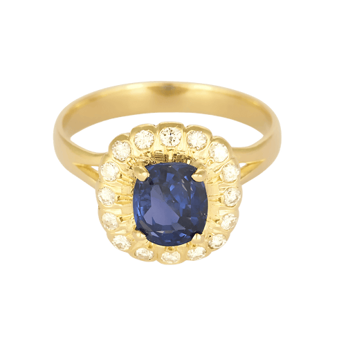 Bague en Or jaune 18k Saphir