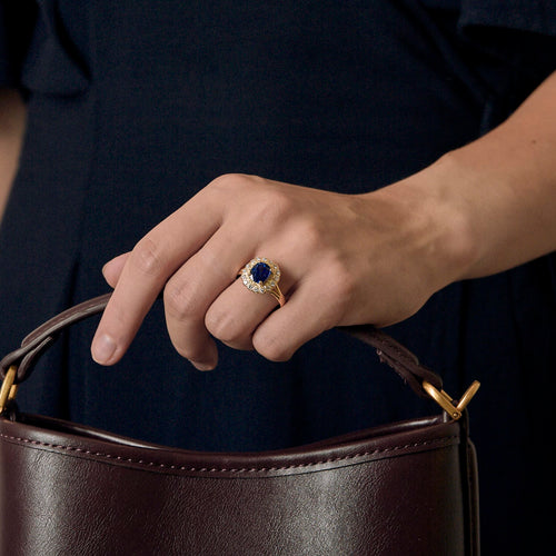 Bague en Or jaune 18k Saphir