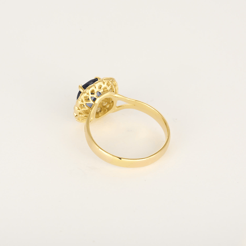 Bague en Or jaune 18k Saphir