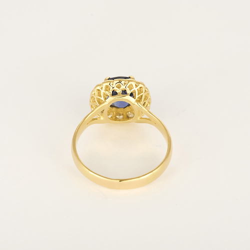 Bague en Or jaune 18k Saphir
