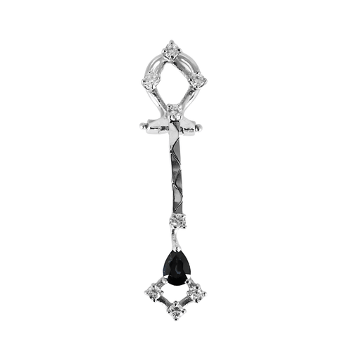 Boucles d'oreilles en Or blanc 18k Saphir and Diamant