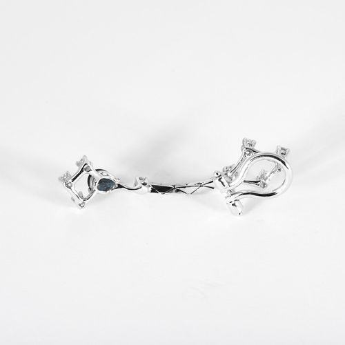 Boucles d'oreilles en Or blanc 18k Saphir and Diamant