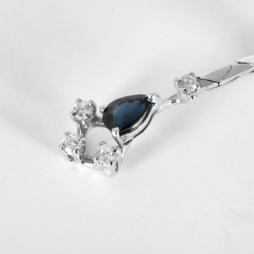 Boucles d'oreilles en Or blanc 18k Saphir and Diamant
