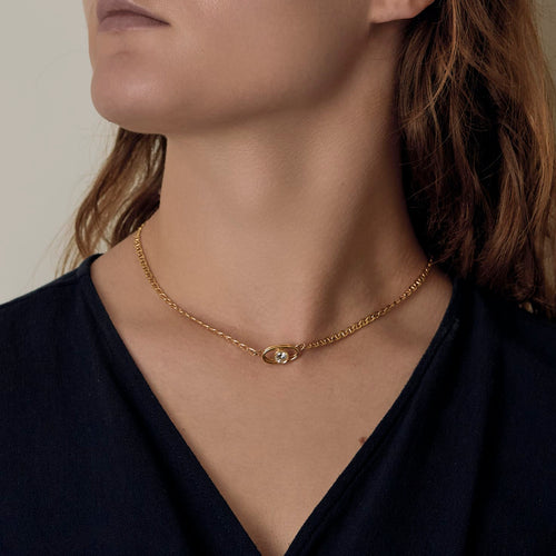 Collier Élégant collier en or jaune et diamants : 0,40 carat 58 Facettes DV32229-1