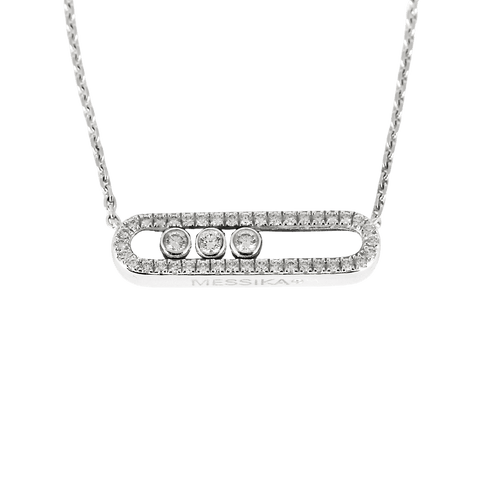 Messika Collier Baby Move en Or blanc 18k Diamant