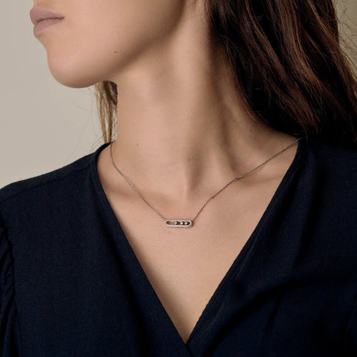 Messika Collier Baby Move en Or blanc 18k Diamant