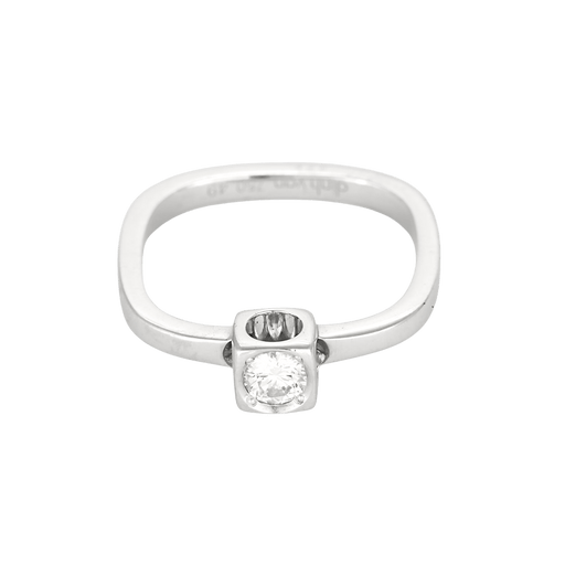 47 DINH VAN - Le Cube - PM - Bague en or gris et diamant 58 Facettes DV32235-1