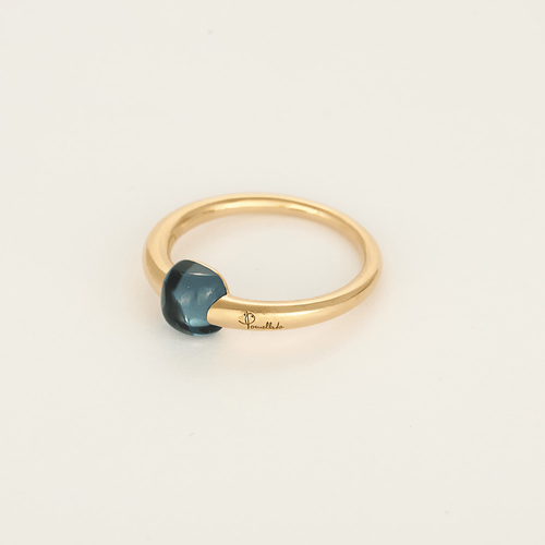 Pomellato Bague M'Ama Non M'Ama en Or rose 18k Topaze bleue