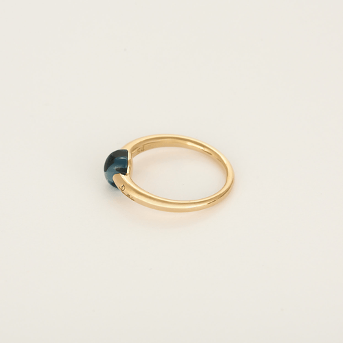 Pomellato Bague M'Ama Non M'Ama en Or rose 18k Topaze bleue