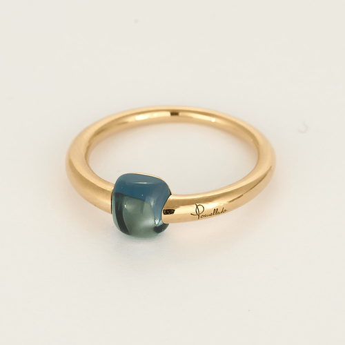 Pomellato Bague M'Ama Non M'Ama en Or rose 18k Topaze bleue