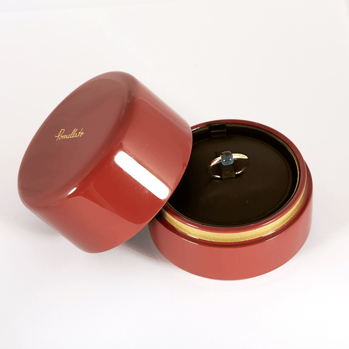 Pomellato Bague M'Ama Non M'Ama en Or rose 18k Topaze bleue