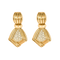 BOUCHERON - Rares Pendants d'oreilles en or jaune 18k et diamants. Vintage. Années 1980.