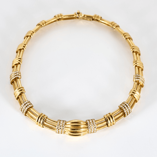 BOUCHERON - Rare collier en or jaune et diamants. Vintage. 1980. 58 Facettes DV32487-2