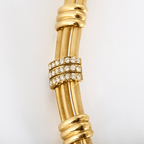 BOUCHERON - Rare collier en or jaune et diamants. Vintage. 1980.