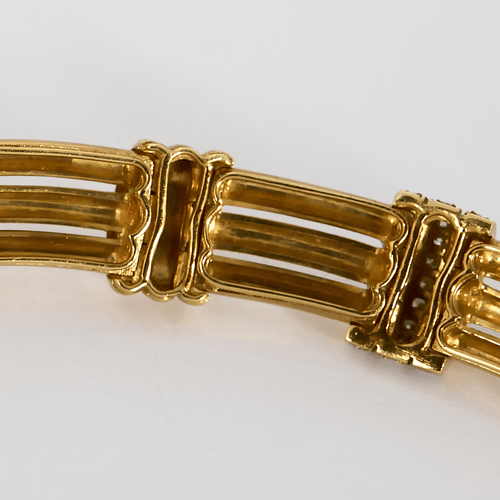 BOUCHERON - Rare collier en or jaune et diamants. Vintage. 1980.