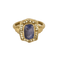 Bague 53 Bague en or jaune, saphir : 2 carats et perles blanches de semences 58 Facettes DV31672-4