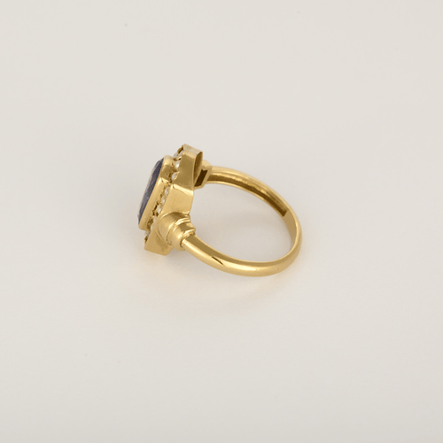 Bague 53 Bague en or jaune, saphir : 2 carats et perles blanches de semences 58 Facettes DV31672-4