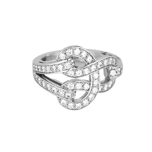 52 Cartier - Agrafe - Bague  en or blanc et diamants 58 Facettes DV31450-39