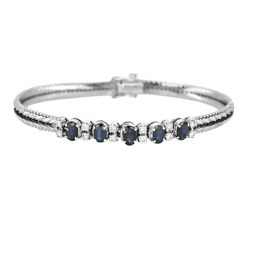 Bracelet en or blanc, saphirs : 1,5 carat et diamants : 0,60 carat 58 Facettes DV32533-4