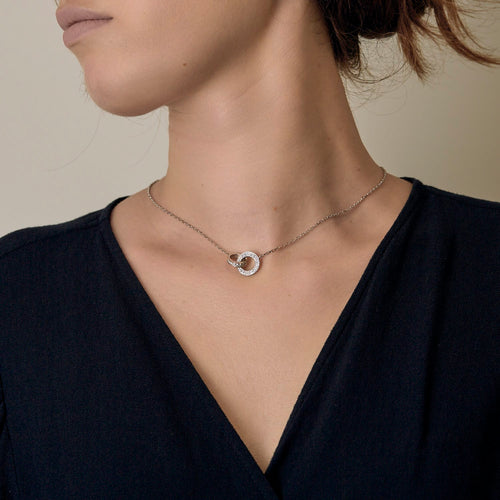 CARTIER – LOVE, PAVÉ – Élégant collier en or blanc et diamants 58 Facettes DV32231-2