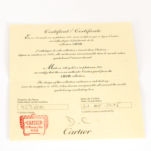 CARTIER – LOVE, PAVÉ – Élégant collier en or blanc et diamants 58 Facettes DV32231-2