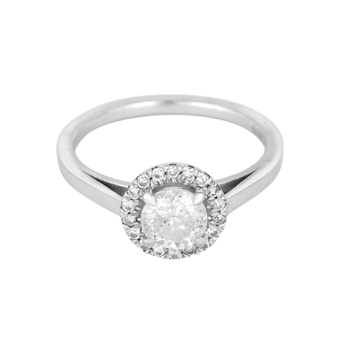 56 Élégante bague Solitaire en or blanc et diamants : 1,14 carat au total 58 Facettes DV32101-1